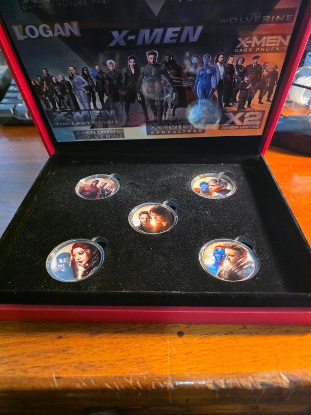 5PC DISPLAY OF X-MEN, 24K GOLD PLATED COMPLETE SET
